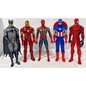 Mattel Hasbro Action Figure Lot Kids 12" Multicolor Batman Iron Man Spider-Man